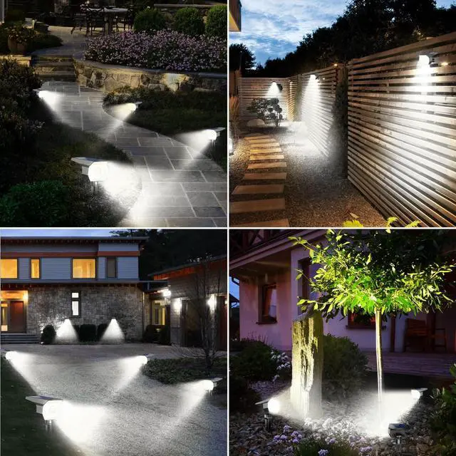 Alt view image 5 of 6 - 1 Pack Solar Spot Lights Outdoor Waterproof, Landscape Spotlights | Cool White, Solar Powered, Auto On/Off, Lighting for Outside Pathway Yard Lawn Flag Garden Walkway Pathway
