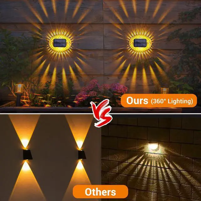 Alt view image 5 of 7 - Solar Fence Lights Outdoor, IP65 Waterproof Solar Light for Outside, 12 Pack Deck Light for Backyard, Railing, Patio, Deck Fence, Stair Railings and Wall (Warm Yellow)