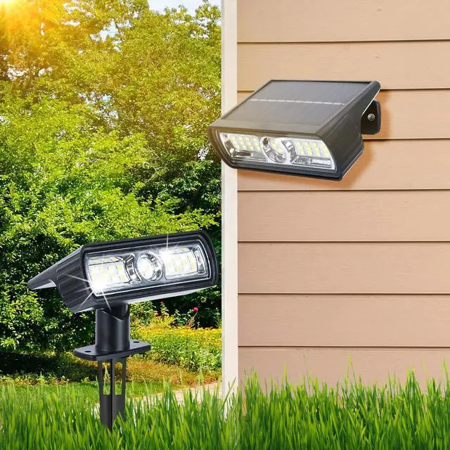 Main image of Solar Spot Light Outdoor, 2 Pack Solar Lights Outdoor with 2 Modes, Waterproof Solar Powered Flood Lights Landscape Lighting for Yard Garden Home Pathway Walkway Outdoor Decor - Cool White