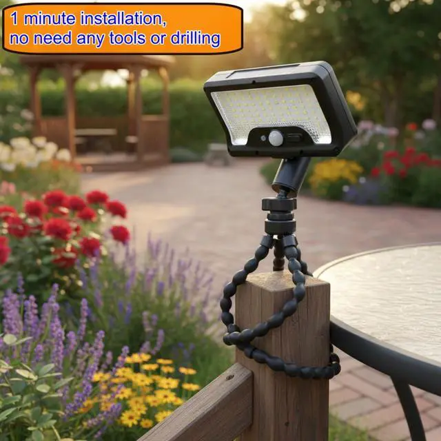 Alt view image 2 of 7 - Solar Motion Sensor Lights Outdoor with Octopus Stand,Clip on