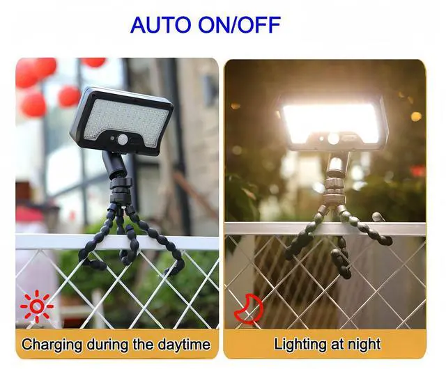 Alt view image 5 of 7 - Solar Motion Sensor Lights Outdoor with Octopus Stand,Clip on