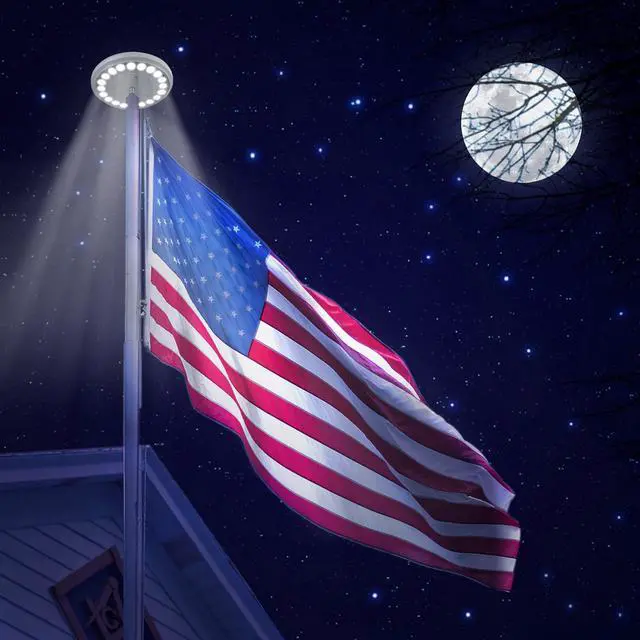 Alt view image 7 of 7 - Solar Power Flag Pole Flagpole Light Auto Active Green Energy Factory Direct Supply