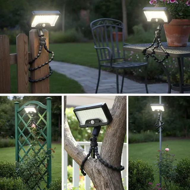 Alt view image 3 of 7 - Solar Motion Sensor Lights Outdoor with Octopus Stand,Clip on