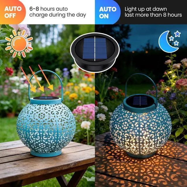 Alt view image 5 of 6 - 2 Pack Solar Light Replacement Top, Replacement Solar Light Parts for Lantern (Top 3.23 Inch, Bottom 2.83 Inch), Waterproof LED Replacement for Outdoor Garden, Pathway, Yard Lights & Decor