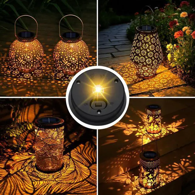 Alt view image 6 of 6 - 2 Pack Solar Light Replacement Top, Replacement Solar Light Parts for Lantern (Top 3.23 Inch, Bottom 2.83 Inch), Waterproof LED Replacement for Outdoor Garden, Pathway, Yard Lights & Decor