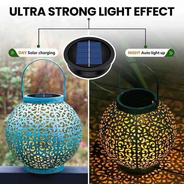 Alt view image 7 of 7 - 2 Pack Solar Light Replacement Tops(3.23 Inch Top, 2.83 Inch Bottom), Waterproof Replacement Solar Lantern Parts for Outdoor Hanging Lanterns DIY Table Lights Garden Patio Decor