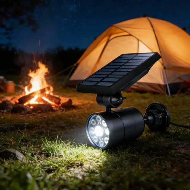 Alt view image 6 of 7 - Solar Motion Lights for Outside Aluminum case(Not plastic), Outdoor Solar Flood Security Spot lights 1400LM 9W LED(130W Equ.) Garden Step Deck Patio Post Porch, 100-Week FREE Refund/Replacement(Black)