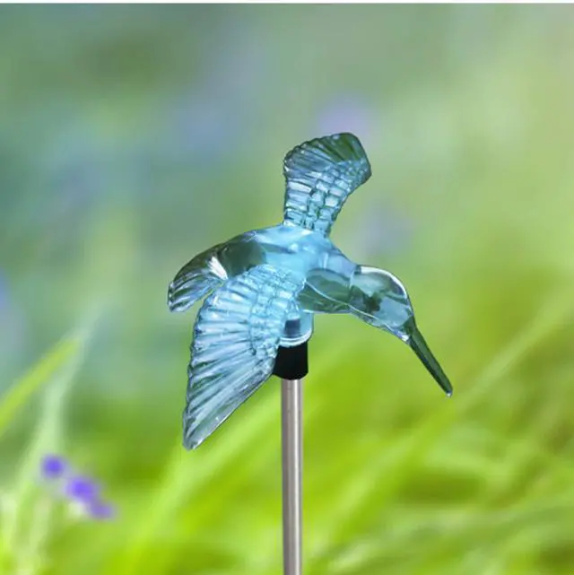 Main image of Outdoor Solar Garden Stake Light - Color Changing Decorative LED Stake Lamp In-ground Landscaping Lighting for Garden Patio Yard Lawn Pathway Flower Bed Decor Decorations Figurine Hummingbird