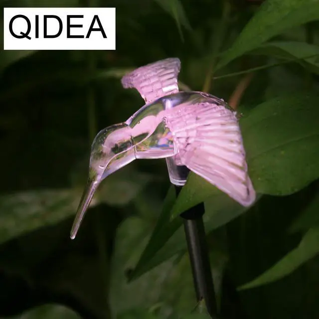Alt view image 2 of 7 - Outdoor Solar Garden Stake Light - Color Changing Decorative LED Stake Lamp In-ground Landscaping Lighting for Garden Patio Yard Lawn Pathway Flower Bed Decor Decorations Figurine Hummingbird