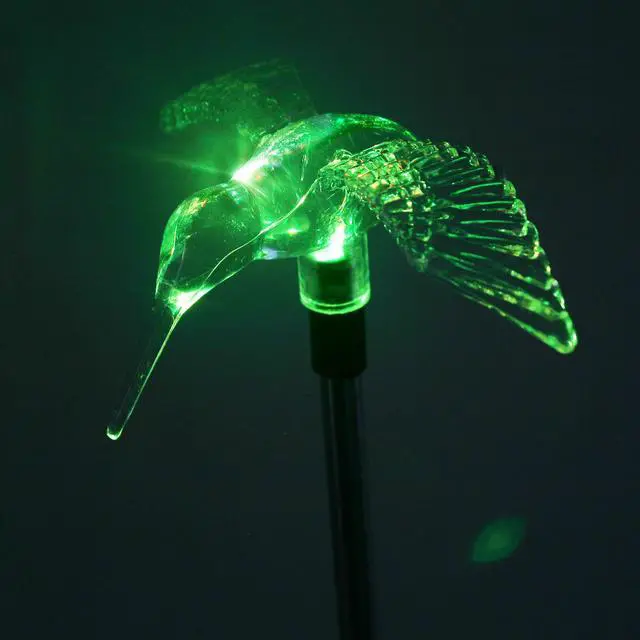 Alt view image 5 of 7 - Outdoor Solar Garden Stake Light - Color Changing Decorative LED Stake Lamp In-ground Landscaping Lighting for Garden Patio Yard Lawn Pathway Flower Bed Decor Decorations Figurine Hummingbird