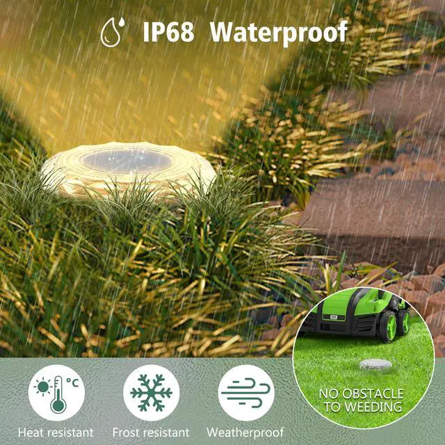 Alt view image 3 of 7 - 6 Pack Solar Ground Lights, Upgraded Solar Garden Lights Auto ON/Off Landscape Lighting Outdoor In-Ground Lights Waterproof Long Lasting for Pathway Walkway Patio (Warm White)