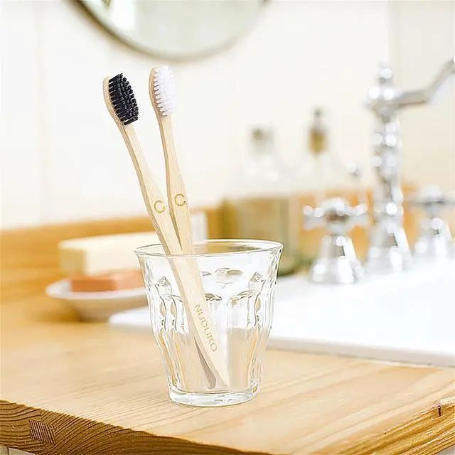 Alt view image 4 of 7 - Bamboo Toothbrushes Biodegradable Toothbrush 10 Pack - Eco-Friendly, Natural Wooden Tooth Brush, BPA Free Travel Size Organic Soft Bristle Toothbrush, Soft Toothbrushes for Adults