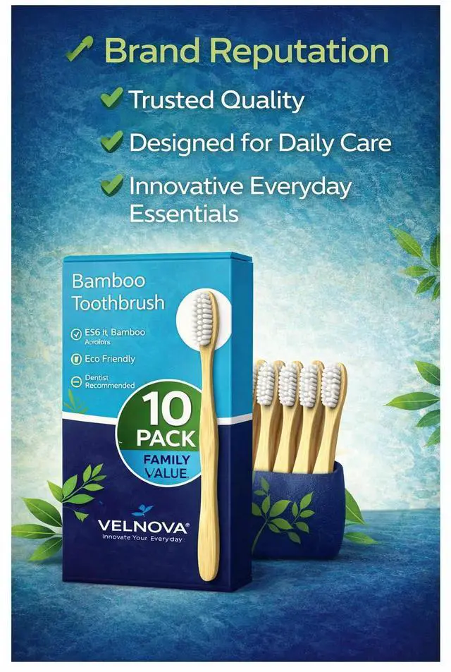 Alt view image 2 of 7 - Pure Bamboo Toothbrushes (10 Pack) Soft BPA-Free Bristles, Eco-Friendly Biodegradable Wooden Handle, Vegan & Plastic-Free Toothbrush for Adults & Kids, Sustainable Oral Care