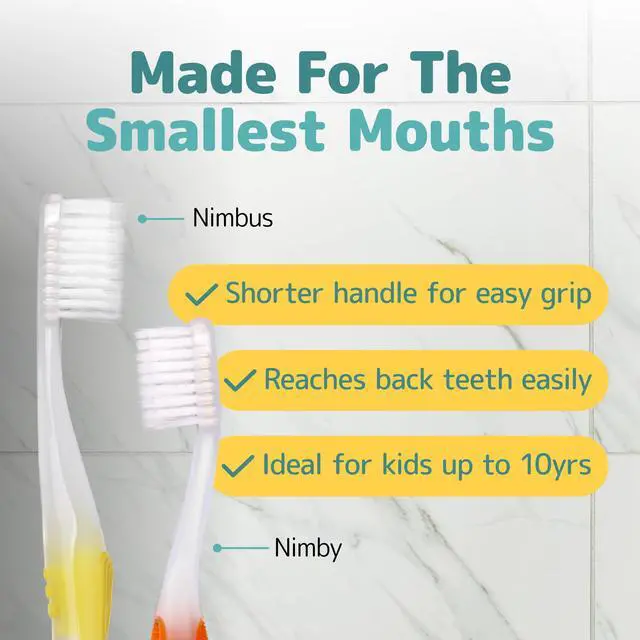 Alt view image 3 of 6 - NIMBY Kid's Extra Soft Toothbrushes for Sensitive Teeth and Receding Gums, Periodontist Design Plaque Remover Travel Toothbrush, Individually Wrapped (4 Pack, Colors May Vary)
