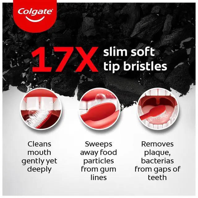 Alt view image 3 of 7 - Slim Soft Charcoal Toothbrush (Buy 2 Get 2 Free) - 4 Pcs