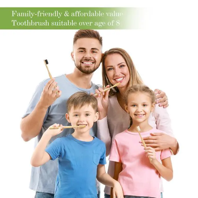 Alt view image 5 of 5 - Extra Soft Bamboo Toothbrushes for Sensitive Gums, 20000 Extra Soft Bristle Toothbrushes for Adults, Eco-Friendly, Natural Wooden Organic Micro Nano Bamboo Bristle Toothbrush - 4 Pack