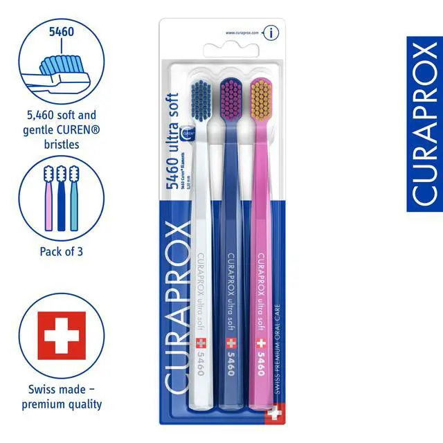 Alt view image 2 of 6 - CS 5460 Ultra-Soft Toothbrush for Sensitive Teeth & Gums | Gentle Plaque Removal | 3-Pack |Random Colour