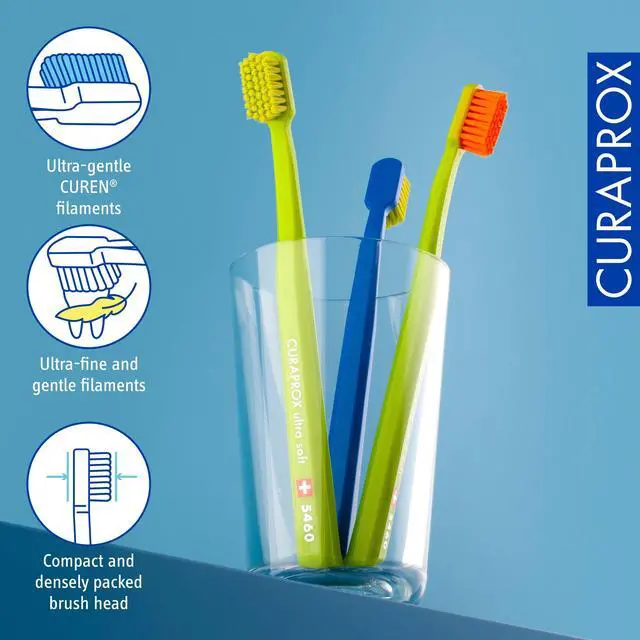 Alt view image 3 of 6 - CS 5460 Ultra-Soft Toothbrush for Sensitive Teeth & Gums | Gentle Plaque Removal | 3-Pack |Random Colour