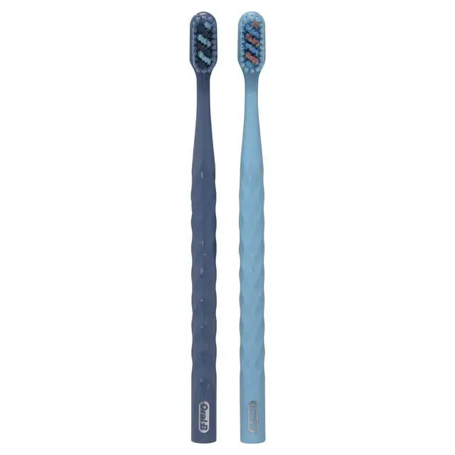Alt view image 2 of 6 - Brilliance Premium Whitening Toothbrush with Plaque Eraser, Medium, Sky Blue and Gray, 2 Count