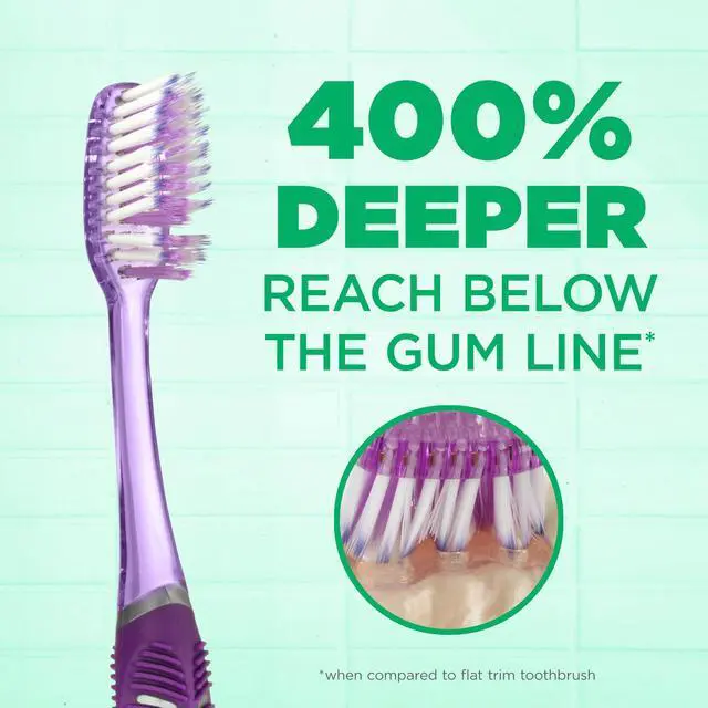 Alt view image 2 of 6 - Deep Clean Technique Toothbrush for Adults with Soft Ultra-Fine Tapered Bristles for Deeper Reach, Full Head, 1 Count (Pack of 6)