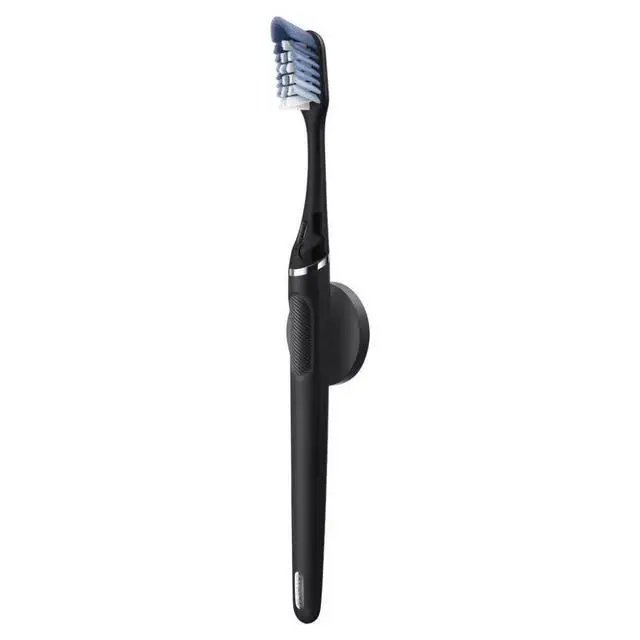 Alt view image 3 of 7 - Clic Manual Toothbrush, Onyx Black, with Magnetic Toothbrush Holder - 1 Count 049-09-6257 1.0 Count