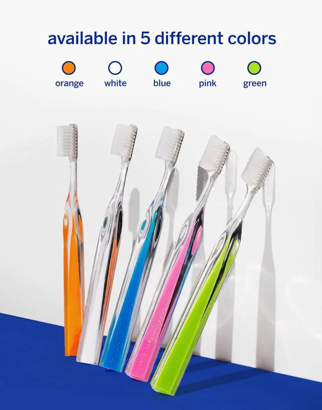Alt view image 7 of 7 - Crystal Collection Toothbrush, Pink Diamond, Manual Toothbrush, Patented 45° Angled Soft Bristle Toothbrush with Dupont® Bristles, Ergonomic Handle for Sensitive Teeth, Safe for Veneers