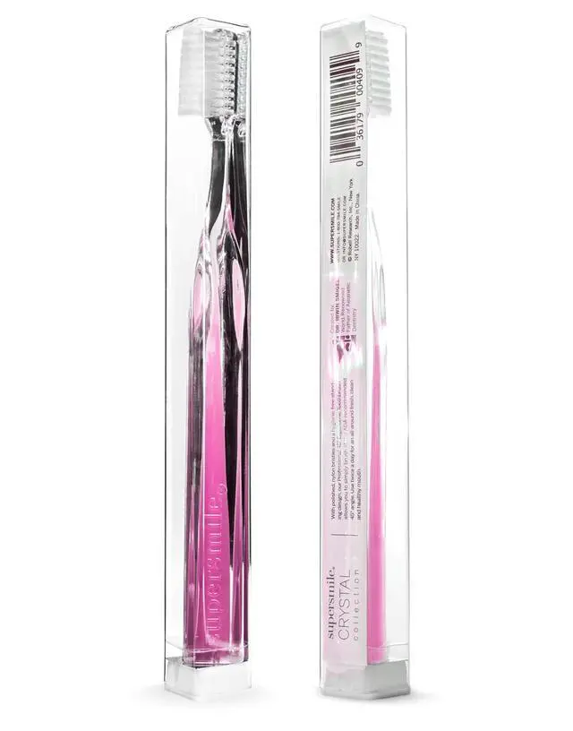 Alt view image 2 of 7 - Crystal Collection Toothbrush, Pink Diamond, Manual Toothbrush, Patented 45° Angled Soft Bristle Toothbrush with Dupont® Bristles, Ergonomic Handle for Sensitive Teeth, Safe for Veneers