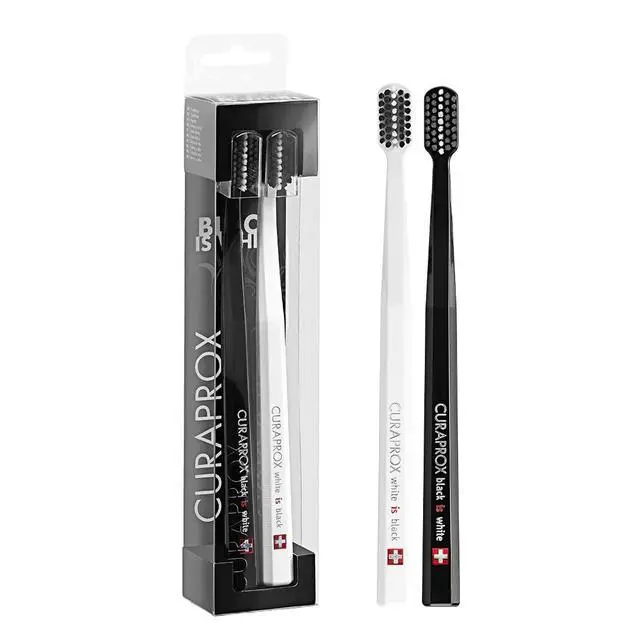 Alt view image 7 of 7 - Toothbrush Duo for Adults | Stylish Black & White Ultra-Soft toothbrushes | Whitening-Friendly | Black/White | 2-Pack