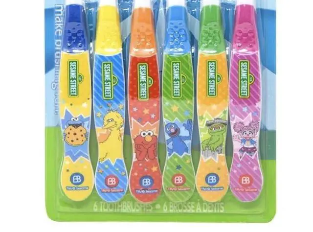 Alt view image 5 of 5 - Sesame Street Toothbrushes for Kids, Soft Bristle Toddler Toothbrushes Ages 2-4, Fun Sesame Street Designs, 6-Count Set