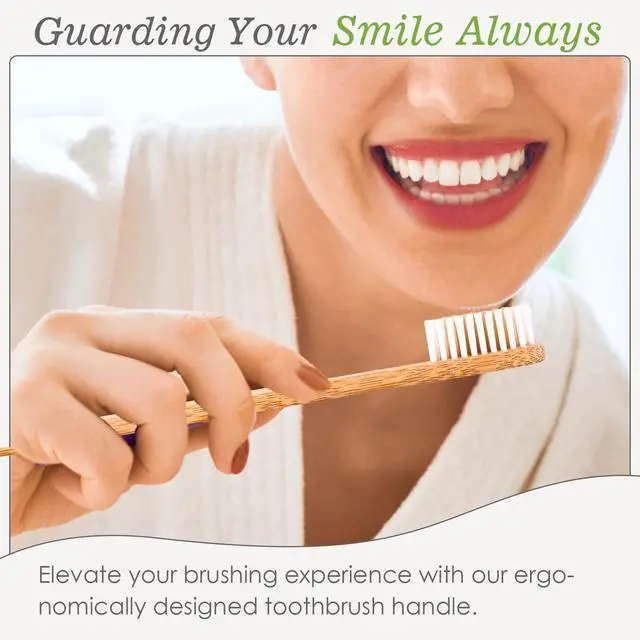 Alt view image 6 of 7 - PCS Bamboo Toothbrushes Pack, BPA Free Medium Soft Bristles Toothbrushes for Adults, Eco-Friendly Natural Wooden Toothbrush Bulk, Box of Two Reusable Travel Toothbrush