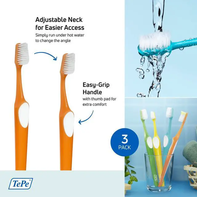 Alt view image 4 of 6 - Supreme Toothbrush, Soft Bristle Toothbrush, Tapered Brush Head for Sensitive Teeth and Gum Care, Adult, 3 Pack
