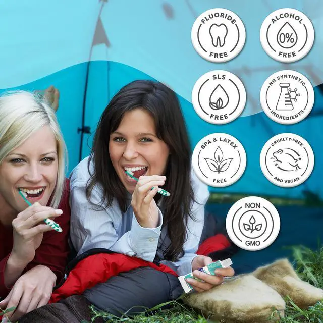 Alt view image 5 of 7 - Folding Toothbrush with Built-in Cover & Toothpaste with Hydroxyapatite, Perfect for Travel, Compact & Portable, On-The-go - Soft Bristles & Ergonomic Handle, for Adults & Kids (1 Count)