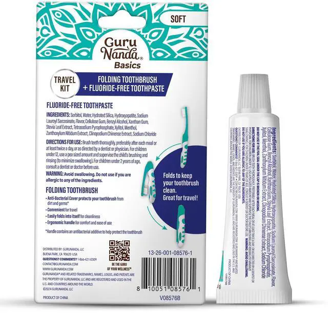 Alt view image 7 of 7 - Folding Toothbrush with Built-in Cover & Toothpaste with Hydroxyapatite, Perfect for Travel, Compact & Portable, On-The-go - Soft Bristles & Ergonomic Handle, for Adults & Kids (1 Count)
