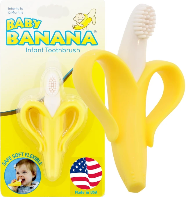 Main image of The Original, Banana Brush, Made in USA, Toddler Toothbrush, Family-Owned Business