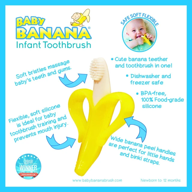 Alt view image 7 of 7 - The Original, Banana Brush, Made in USA, Toddler Toothbrush, Family-Owned Business