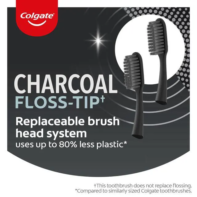 Alt view image 3 of 7 - Keep Charcoal Replaceable Head Toothbrush Starter Kit, 2 Brush Heads