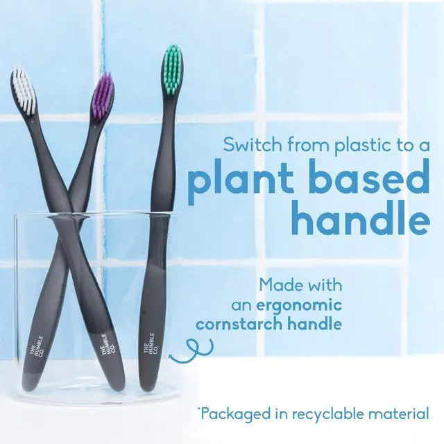 Alt view image 4 of 6 - Plant-Based Soft Bristle Toothbrushes, 5 Pack - Manual Tooth Brush Set for Adults - Made with Plant Based Materials & BPA-Free Bristles - Dental Oral Care & Hygiene