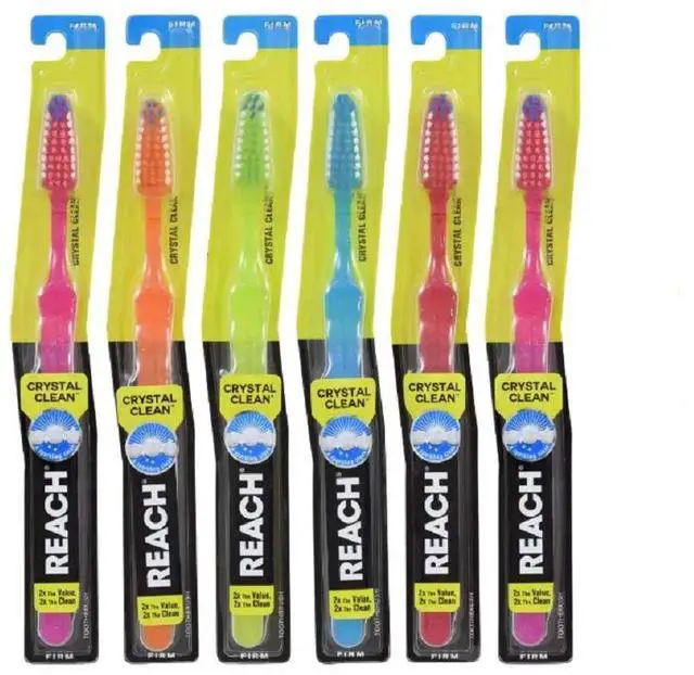 Main image of Crystal Clean Firm Adult Toothbrush, 1 ea - Colors May Vary (Pack of 6)