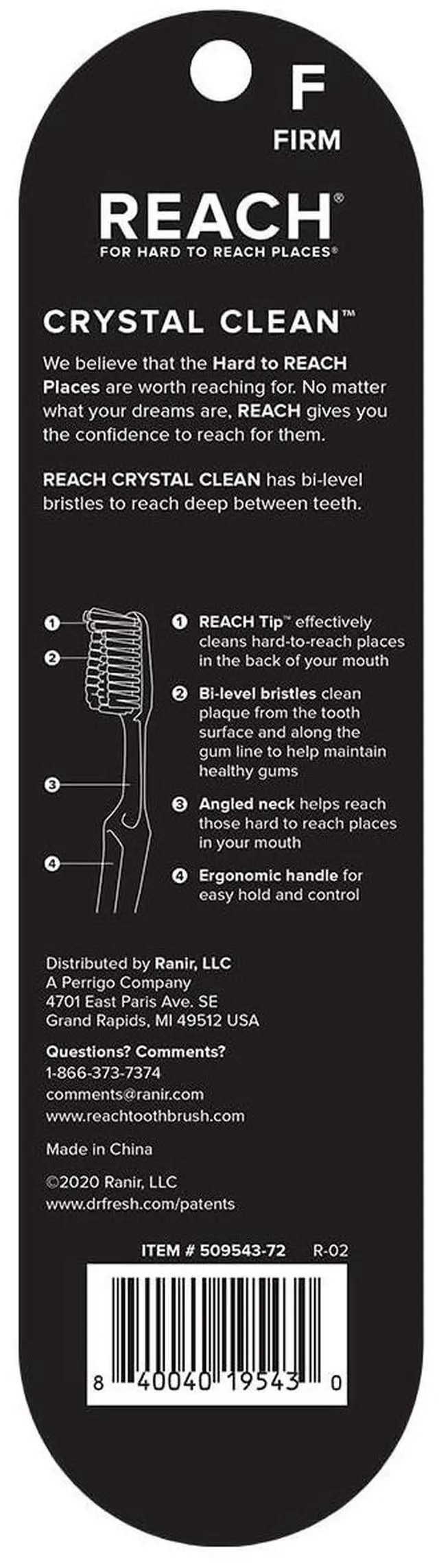 Alt view image 4 of 4 - Crystal Clean Firm Adult Toothbrush, 1 ea - Colors May Vary (Pack of 6)