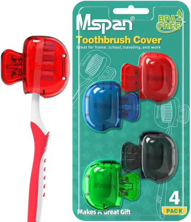 Main image of Toothbrush Head Cover Cap: Toothbrush Protector Brush Pod Case Protective Plastic Clip Bathroom Cool Stuff for Household Travel