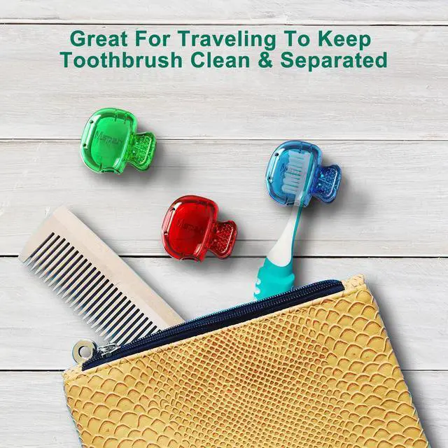 Alt view image 6 of 6 - Toothbrush Head Cover Cap: Toothbrush Protector Brush Pod Case Protective Plastic Clip Bathroom Cool Stuff for Household Travel