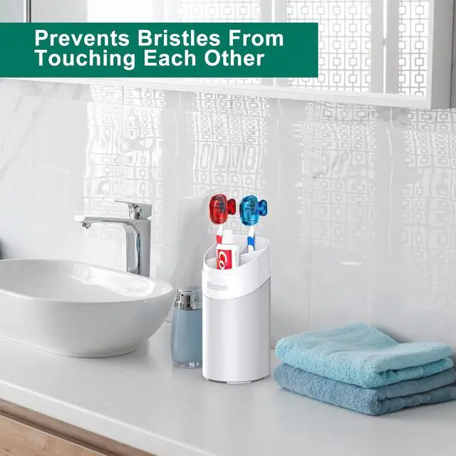 Alt view image 5 of 6 - Toothbrush Head Cover Cap: Toothbrush Protector Brush Pod Case Protective Plastic Clip Bathroom Cool Stuff for Household Travel