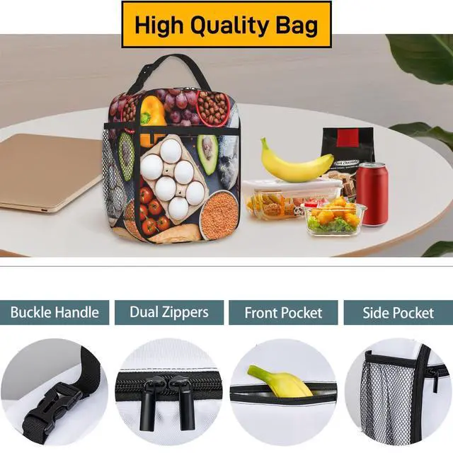 Alt view image 4 of 7 - Butterfly Polyester Lunch Box for Kids Teen,Cute Reusable Thermal Lunch Bag for Adult Women,Flower Bloom Insulated Tote Cooler Bags for School, Work, Picnic,Travel,Floral Butterflies Design