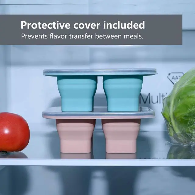 Alt view image 5 of 7 - Pink reusable silicone food storage container, transparent lid, easy to clean, convenient to carry, easy to prepare meals, travel, dishwasher wash, microwave refrigerate