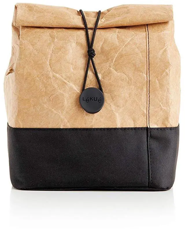 Main image of Kraft To-Go Lunch Bag | Brown | 1 Gallon | Large Rolltop Reusable Meal Carrier with Room for Bottle & More | Kraft-Paper Style, Waterproof & Stain-Resistant, Insulated Lining
