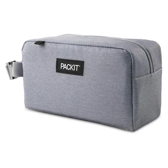 Alt view image 2 of 7 - Freezable Snack Box, Gray Fog, Built with EcoFreeze Technology, Collapsible, Reusable, Zip Closure with Buckle Handle, Designed For Work Snacks, Fresh Snacks On the Go, Adults, and All Ages