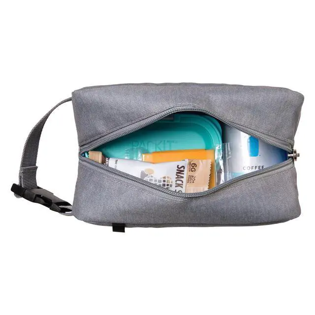 Alt view image 6 of 7 - Freezable Snack Box, Gray Fog, Built with EcoFreeze Technology, Collapsible, Reusable, Zip Closure with Buckle Handle, Designed For Work Snacks, Fresh Snacks On the Go, Adults, and All Ages