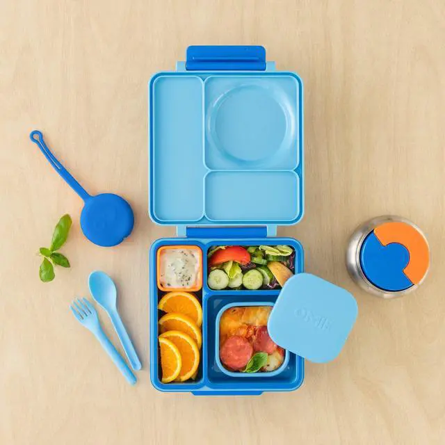 Alt view image 4 of 5 - Box Silicone Leakproof Snack Containers To Go, Food Storage Containers with Lid, School Lunch Bento Container - BPA Free, Airtight, Dishwasher and Freezer Safe, Oven Safe - 9.4 ounces (Blue)