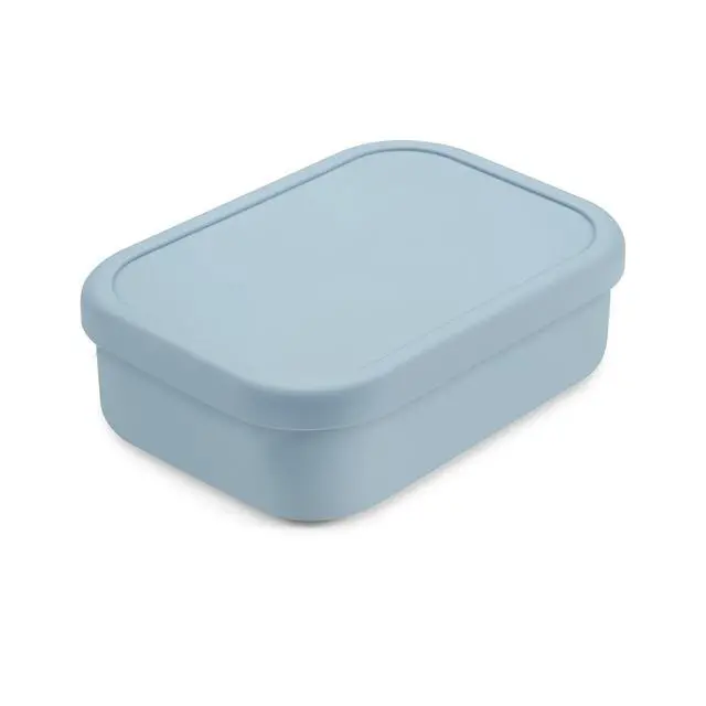 Alt view image 7 of 7 - 3-Compartment Silicone Bento Box - BPA-Free Food-Grade Meal Prep Container - Durable & Easy-Open Portable Lunch Box for Work, Travel & Picnic, Blue