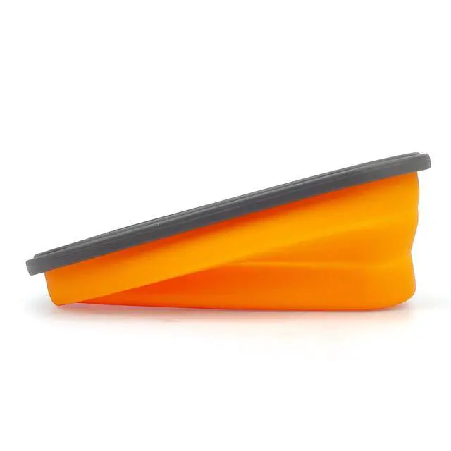 Alt view image 4 of 7 - Silicone Lunch Container Bento Box, Collapsible Food Storage Containers with Airtight Lids and 2in1 Fork, Reusable Food Containers for Travel,Camping and RV, Food Grade 1000ml Microwave Container